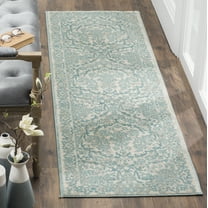 SAFAVIEH Evoke Lorna Traditional Bordered Runner Rug, Ivory/Light Blue, 2'2" x 13'