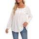 thumbnail image 1 of Casual Mujer Blusa de algodón O-cuello Botón de manga larga Camiseta suelta sólida Tops Romacci Blusa, 1 of 7