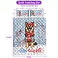 thumbnail image 5 of Hello Winter German Shepherd Smiling in Red Scarf Hat Welcome Christmas Quilt Bedding Set Alsatian Dog Lover Gifts 1 Blanket Bed Cover 2 Pillowcases - 00017, 5 of 5