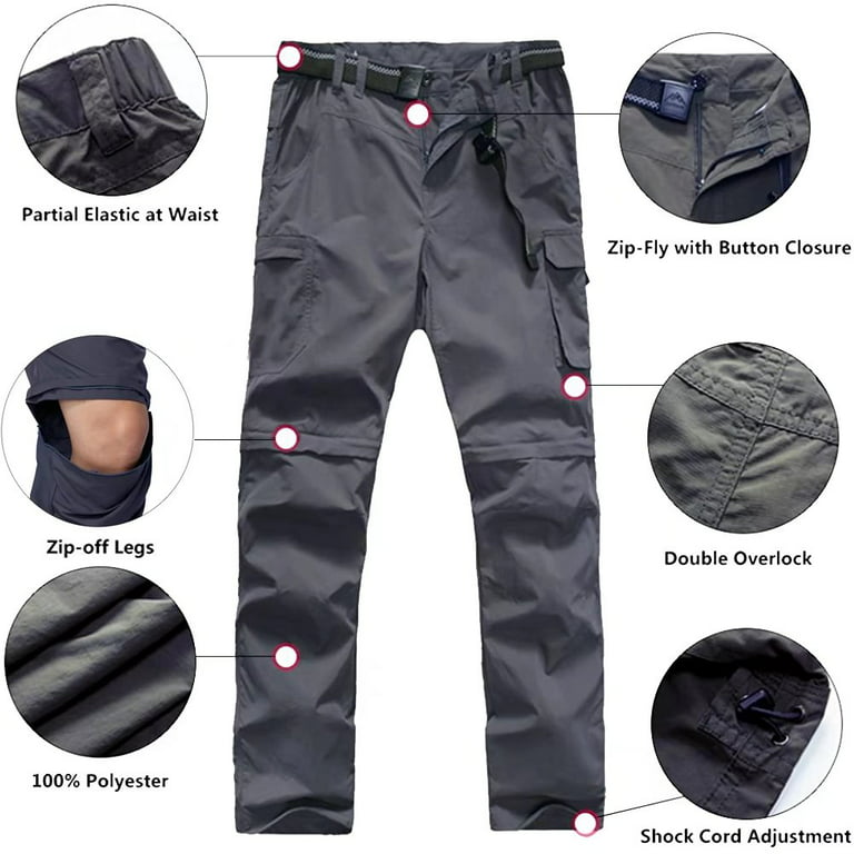 JOMLUN Men’s Hiking Pants Zip Off Cargo Pants Lightweight Quick Dry  Convertible Outdoor Shorts : : Clothing, Shoes & Accessories