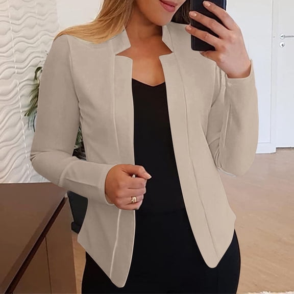 Vedolay Blazer Jackets for Women Womens Blazer for Work 2023 Business Casual Slim Fit Elegant Jackets,Beige M