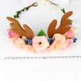 thumbnail image 3 of Bohemian Floral Crown Flower Headband with Antlers Hair Garland Headdress for Girls Women Colcomx Diadema de flores, 3 of 7