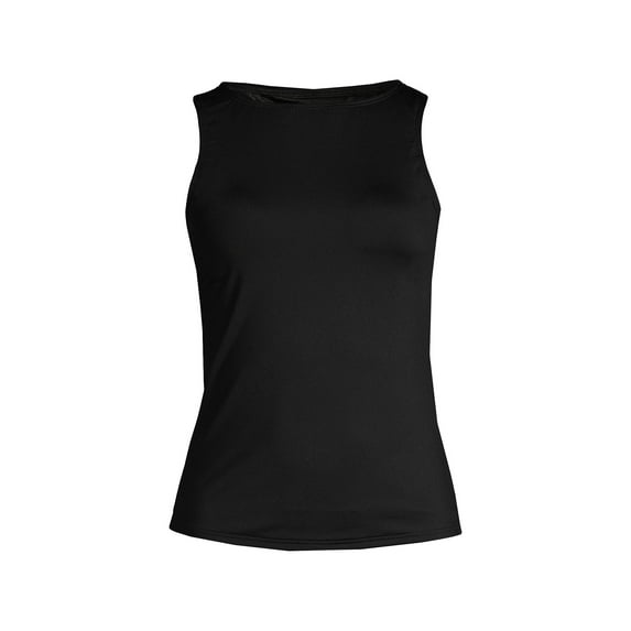 Lands' End Women's Mastectomy Chlorine Resistant High Neck UPF 50 Sun Protection Modest Tankini Swimsuit Top