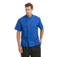 thumbnail image 4 of TOPTIE 2 Pack Veste de Chef Unisexe à Manches Courtes, Noir / Bleu Royal, 4 of 6