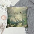 thumbnail image 2 of Orinice Swans Pond Sunlight Graphic Decorative Throw Pillow Cover for Home Couch Living Room Bed Sofa Car Bedroom Spring Home Decor 1PC 24x24in, 2 of 5