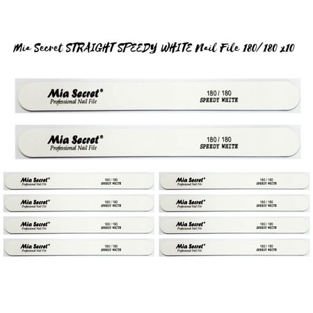 Mia Secret - NAIL FILE - SPEEDY WHITE STRAIGHT 180/180 (WF760 180-180) x 10