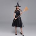 thumbnail image 6 of IROINNID Halloween Costumes For Women A-Line Dress Solid Color Causal Round Neck Short Sleeve Cosplay Dress,Black, 6 of 9
