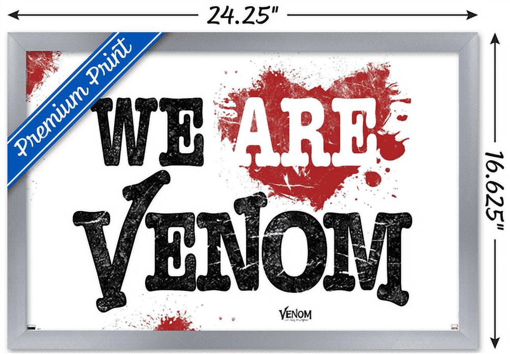 Marvel Venom: Let There be Carnage - We Are Venom Heart Wall Poster, 14.725" x 22.375", Framed