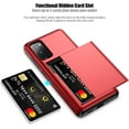 thumbnail image 2 of Samsung S20 FE Case with Card Holder Dual Layer Heavy Duty Protective Galaxy S20 FE Case Hidden Card Slot Slim Wallet Case for Samsung S20 FE 5G 6.5''(Red), 2 of 13