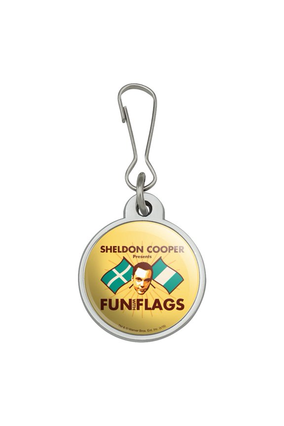 Big Bang Theory Sheldon Cooper Fun with Flags Jacket Handbag Purse Luggage Backpack Zipper Pull Charm