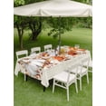 thumbnail image 3 of Outdoor Tablecloth with Umbrella Hole and Zipper, Orange Pumpkin Rectangle Table Cloth 60x102 Inch Waterproof Tablecloth, Thanksgiving Fall Leaves Floral Beige Picnic Table Cover for Patio Camping, 3 of 7