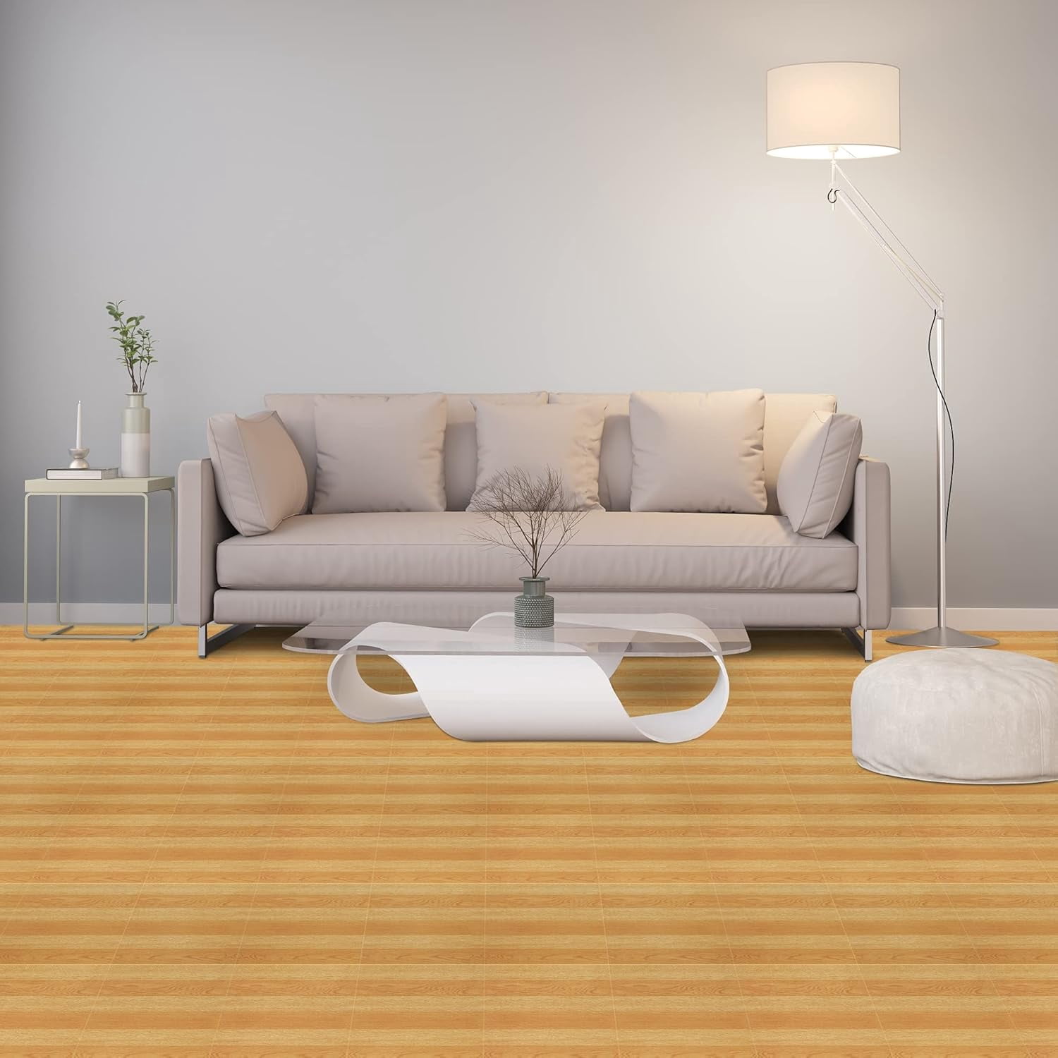Ergode Nexus Light Oak Plank-Look 12x12 Self Adhesive Vinyl Floor Tile - 20 Tiles/20 sq. ft.