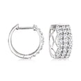 thumbnail image 3 of Ross-Simons 1.00 ct. t.w. Diamond 3-Row Huggie Hoop Earrings in 14kt White Gold, Women's, Adult, 3 of 6