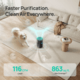 thumbnail image 4 of DREO Air Purifier for Large Room, 1726 ft²/2H Coverage Smart Purificador with HEPA Sleep Mode for Pet Hair, Smoke, Dust & Pollen, 3-in-1 Filtration, PM2.5 Display, 116 CFM, 18W Energy-Saving DC Motor, 4 of 9