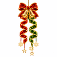 thumbnail image 3 of Diceymbol 9.84 in Bow and Bells Christmas Magic Spiral Hanging LED Light Collection, Warm LED Glow Vertical Holiday Decor for Porch Doorway Window Covered Patio, 3 of 10