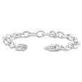 thumbnail image 2 of Pompeii Men's Steel Single Tone Double Hole Oval Clasp 7mm Link  8.5 " Bracelet (,), 2 of 2