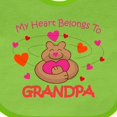 thumbnail image 4 of Inktastic Heart Belongs to Grandpa Girls Baby Bib, 4 of 4