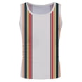 thumbnail image 2 of Mens Tank Tops Retro Striped Workout Summer Sleeveless Gym Classic Fit Breathable Streetwear Muscle Men Undershirts White L, 2 of 4