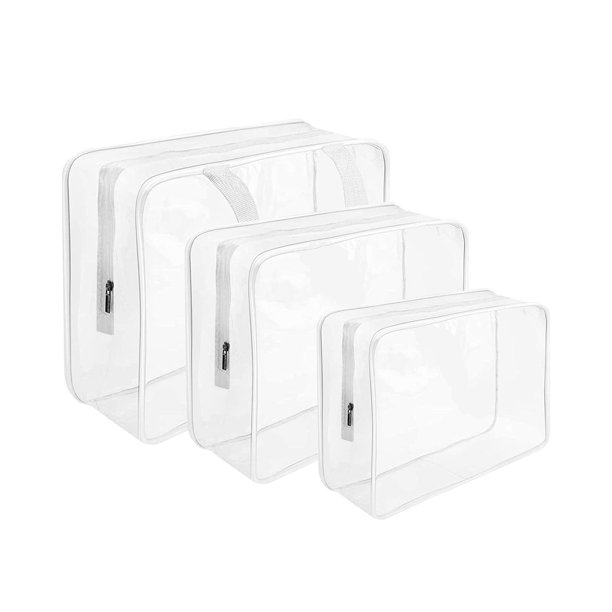 Tripumer 3Pack Transparent Waterproof Toiletries Bag Portable Clear