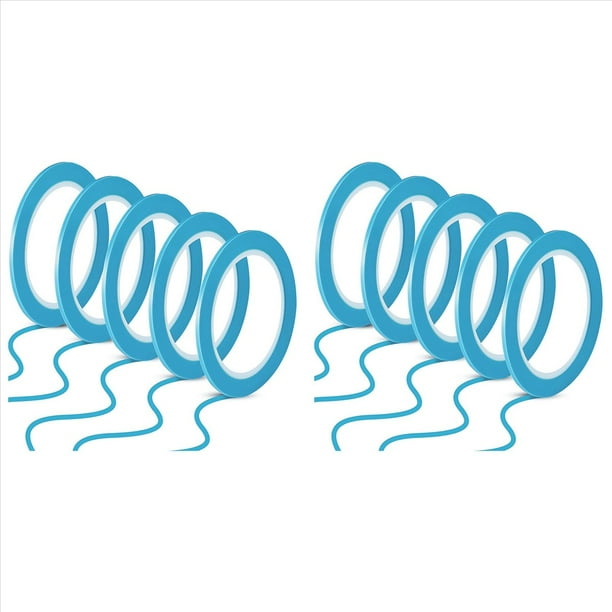10X Cintas de LíNea Fina 1/8 Pulgadas 3 mm Cinta de Enmascarar de LíNea Fina de Vinilo para Pintor de AutomóViles de Curvas, 33 Metros por Cada Rollo