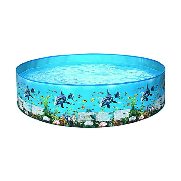 183 * 38cm/ 72 * 15in Outdoor Children Swimming Pool Portable Foldable Shape Swimming Pools for Kids Toddles Summer Water Game