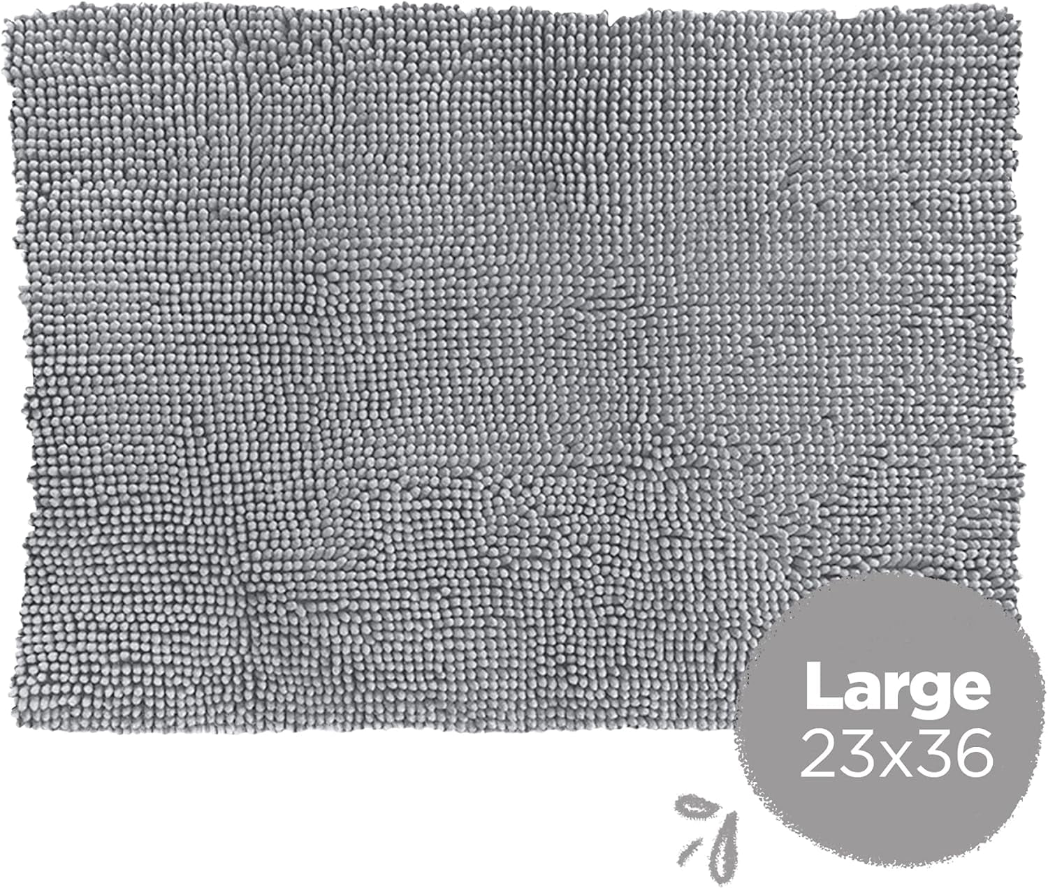Soggy Doggy Crate Mate Dog Bed, Microfiber Chenille Dog Mats,  Dog Mats for Sleeping & Drying, Ultra-Absorbent Dog Beds & Furniture for Kennels or Crates, Gray, Large