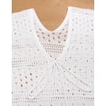 thumbnail image 2 of Swimsuit Cover Up for Women V-Neck Crochet Beach Cover Up Loose Bathing Suit Cover Up with Tassel Tied Shermie, 2 of 7