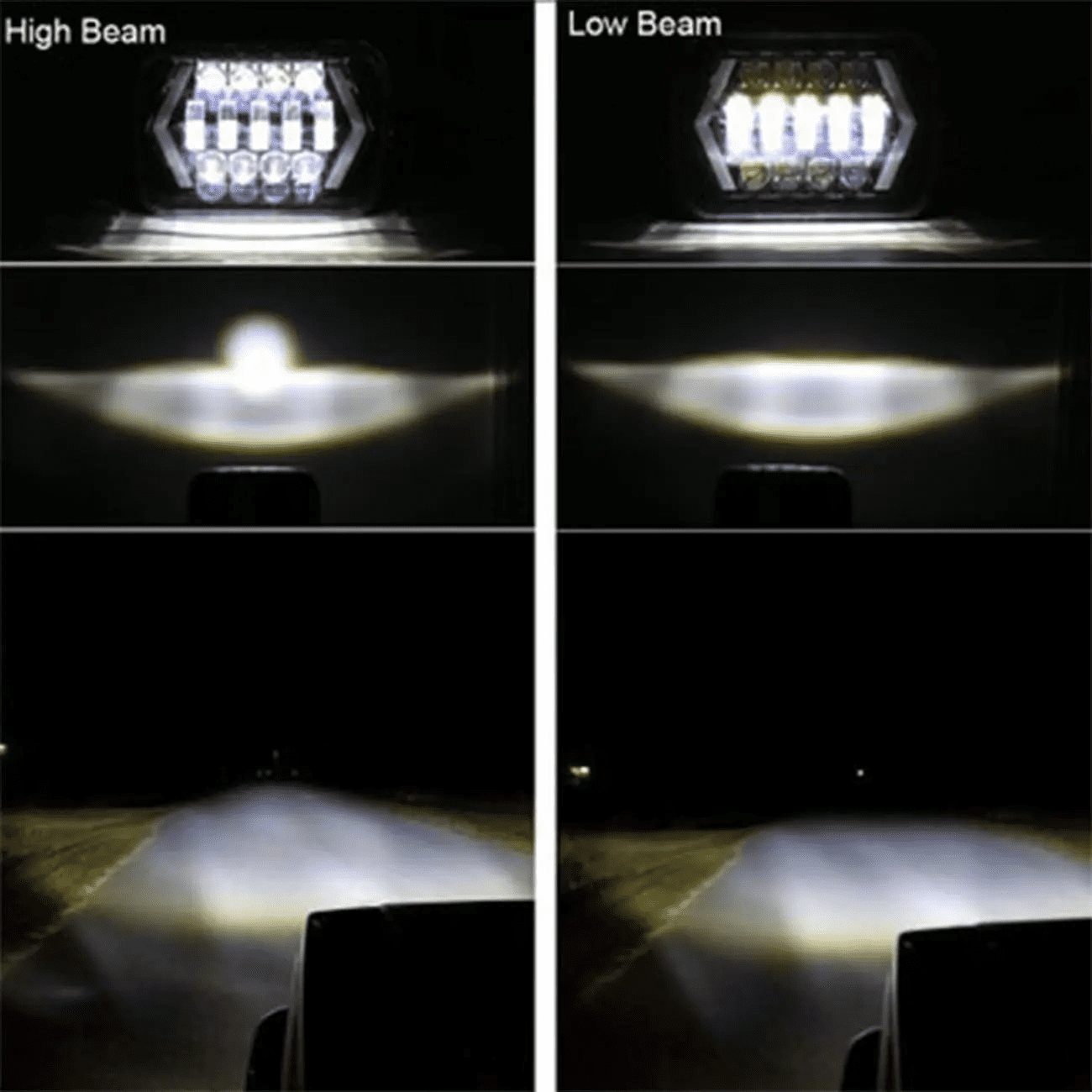 For Ford E-150 E-250 E-350 Econoline 2Pcs 5x7" 7x6" LED High Low Beam Headlights