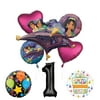 Mayflower Products Aladdin 1st Birthday Party Supplies Princess Jasmine Balloon Bouquet Decorations - Black Number 1