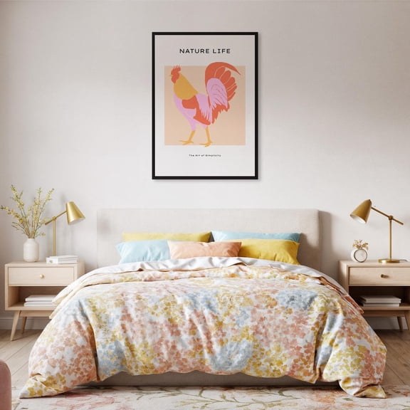 Rooster Wall Art Colorful Farmhouse Animal Minimalist Modern Nature Decor For Kitchen Room Or Rustic Gallery Design1 Unframed Paper Print