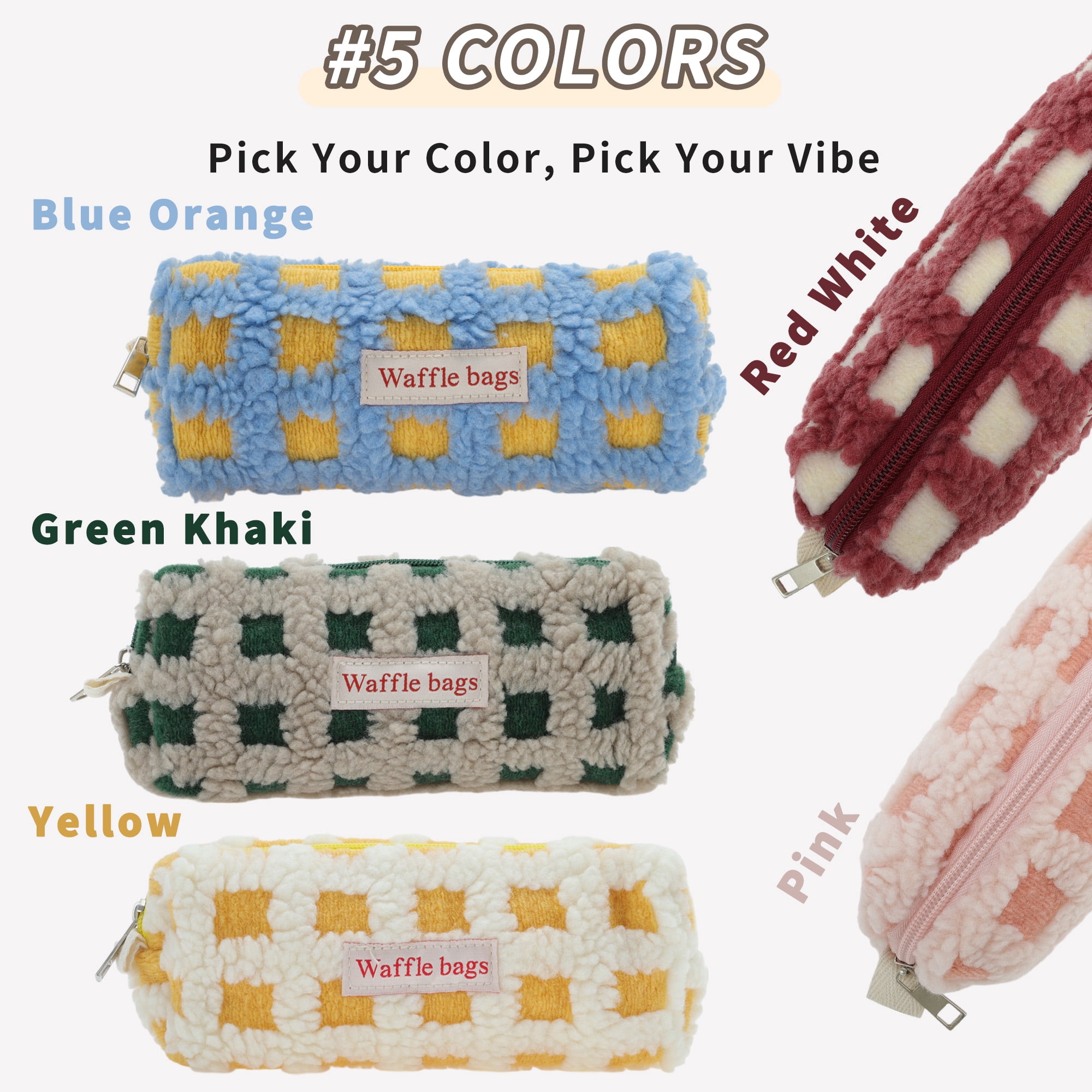 Unique Bargains Pencil Case, Large Capacity Pen Pouch, Aesthetic Pencil Organizer Blue Orange