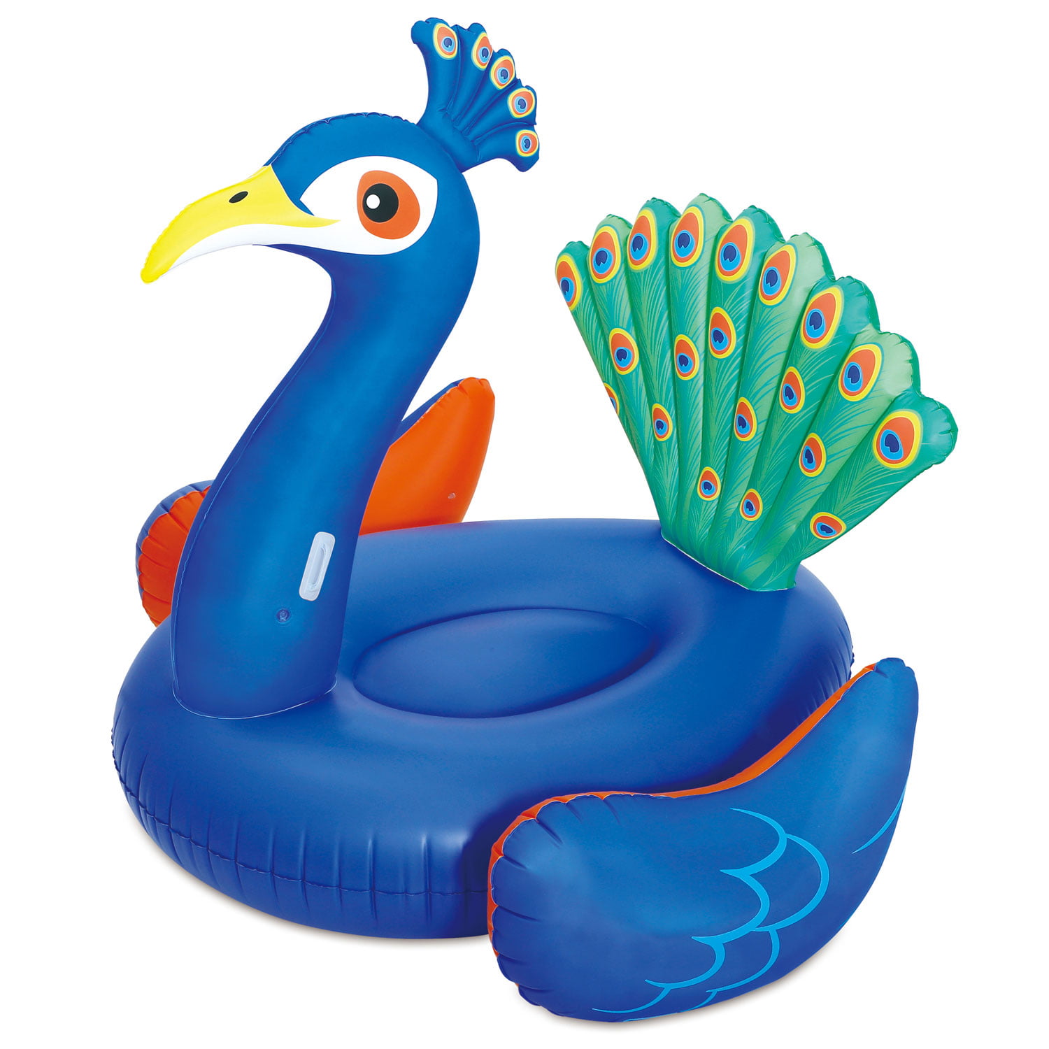 Giant Inflatable Pool Float Beach Swimming Lounger Peacock Shaped Swimming Toy 