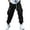 Black, variant on Men's Street Hip Hop Pants, Multi-Pocket Cargo Joggers with Drawstring Ankles, Casual Trousers