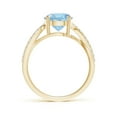 thumbnail image 2 of Angara Natural 1.6 Ct. Aquamarine with Diamond Infinity Ring in 14K Yellow Gold for Women (Ring Size: 11.5), 2 of 9