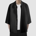 thumbnail image 2 of Siilsaa Shirts Men Men's Casual Shirt Short Sleeve Button Down Shirt(Black,5XL), 2 of 7