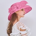 thumbnail image 4 of Wide Brim Derby Hats for Women Formal Church Event Hats Tea Party Hats for Women Wedding Hats Classy Tea Party Outfits Garden Party Hats Fancy Hats Tea Party Headband Big Derby Hats for Women, 4 of 7