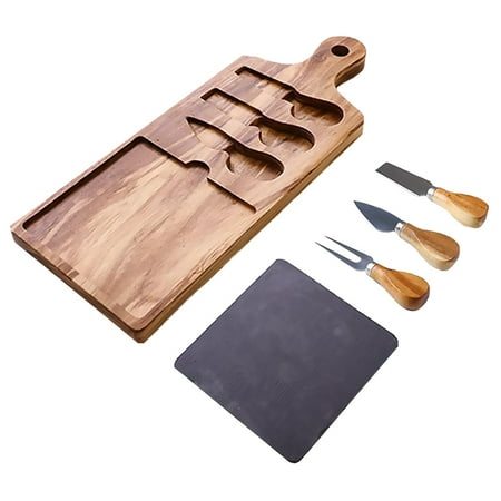 

1 Set Wooden Cheese Board Stainless Steel Cheese Cutter Kit Butter Cutters