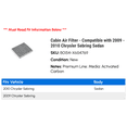 thumbnail image 2 of Cabin Air Filter - Compatible with 2009 - 2010 Chrysler Sebring Sedan, 2 of 2