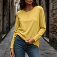 thumbnail image 4 of Otvok Stitch‑Detail Casual Pullover for Women, Crew Neck Long Sleeve Loose T‑Shirt, 4 of 7