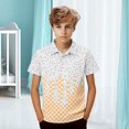 thumbnail image 2 of CPNG Boys Summer Shirt Comfortable Fashion Funny Ice Cream Print Short Sleeve Loose Lapel Buttoned Shirts(White,9-10 Years), 2 of 7