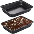 thumbnail image 1 of moldes rectangulares para pasteles, moldes para hornear antiadherentes de 12,6 × 8,7 pulgadas para horno tostador, moldes para lasaña de acero al carbono, bandejas para hornear brownie profundas, pequ, 1 of 7