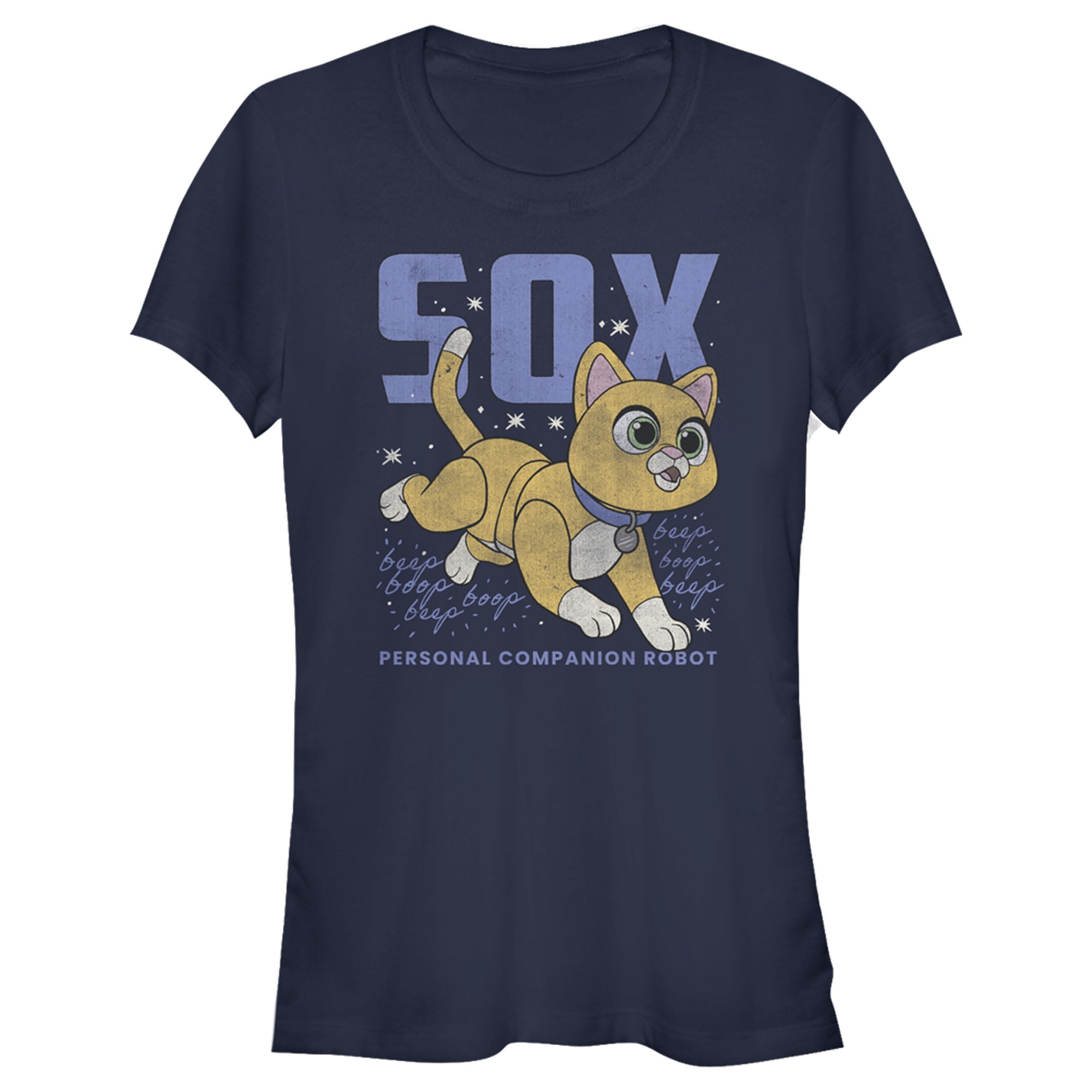 Junior's Lightyear Sox Distressed  Graphic Tee Navy Blue Small