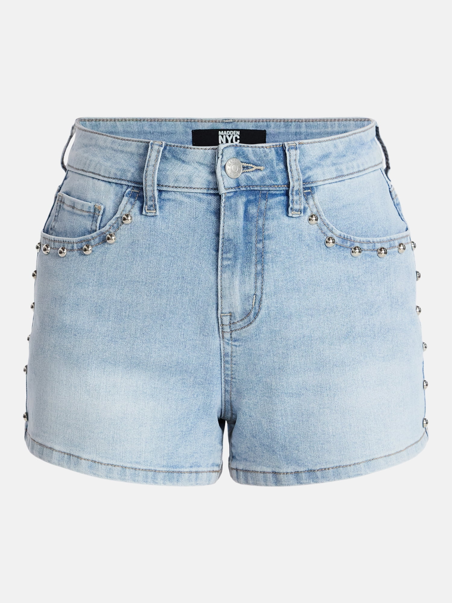 Madden NYC Women’s Studded Denim Shorts, Sizes 00-18