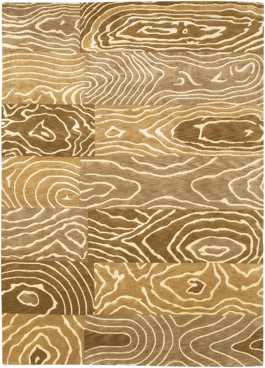 Couristan Pokhara Wood Grain Rug In GoldBeige (2 Foot x 4 Foot