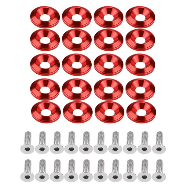 Perno de arandela de parachoques, 20 piezas Arandela de parachoques/guardabarros de aluminio Perno de arandela de guardabarros Arandela de parachoques de aluminio Instalación sin esfuerzo