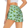 thumbnail image 4 of Picia Froggs In The Lake Pattern Women's 2 in 1 Athletic Running Shorts High Waisted Workout Casual Gym Sweat Shorts with Comfy Liner Zipper Pockets-X-Large, 4 of 9