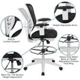 thumbnail image 2 of Mid-Back Black Mesh Ergonomic Drafting Chair with Adjustable Chrome Foot Ring, Adjustable Arms and White Frame, 2 of 9