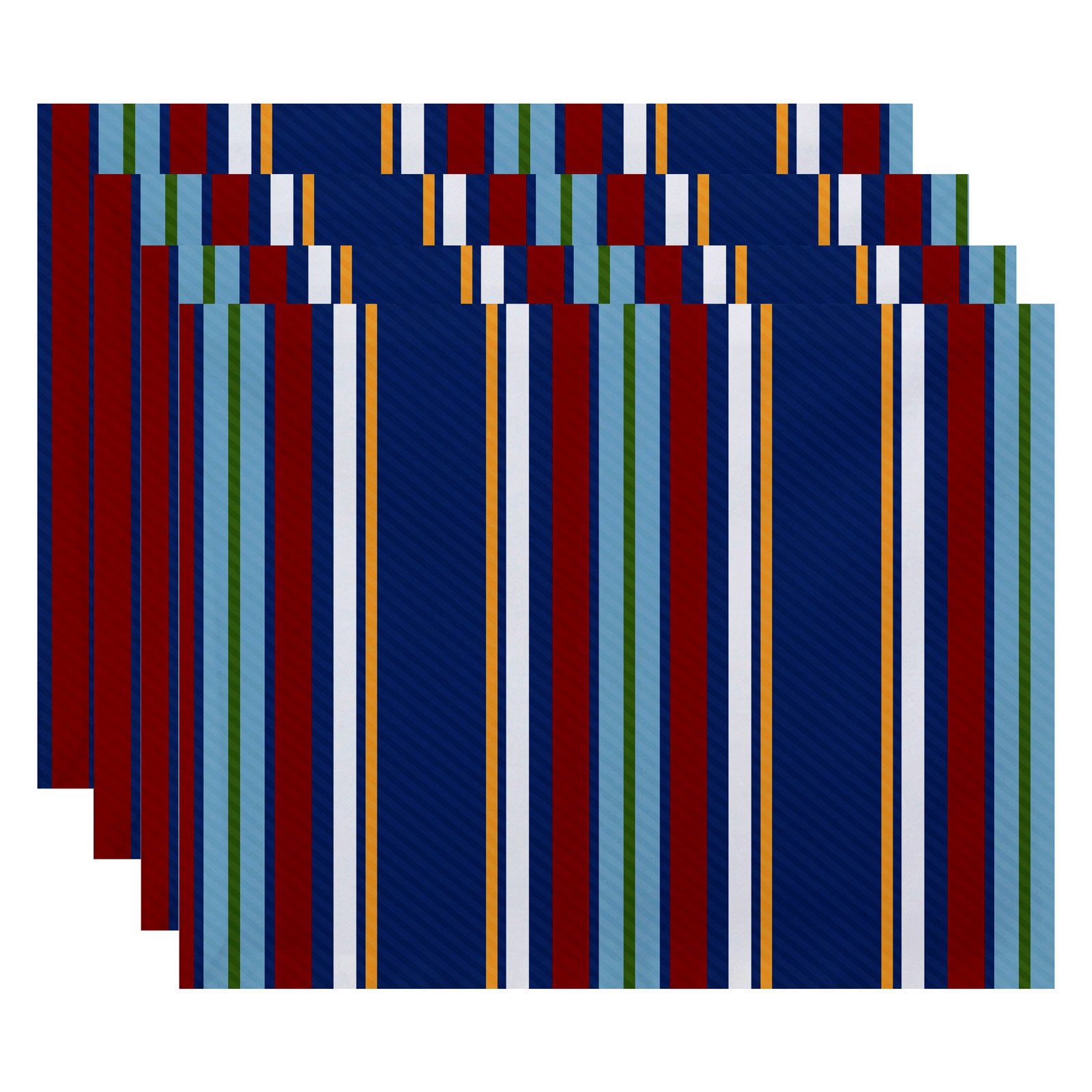 Simply Daisy 18" x 14" Multi-Stripe Stripe Print Placemat, Set of 4