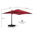 thumbnail image 2 of Boyel Living Cantilever Outdoor Patio Umbrellas, with Bluetooth Ambient Light & Base, Offset Rectangle Umbrella for Pool Deck Garden Backyard, Red, 2 of 8