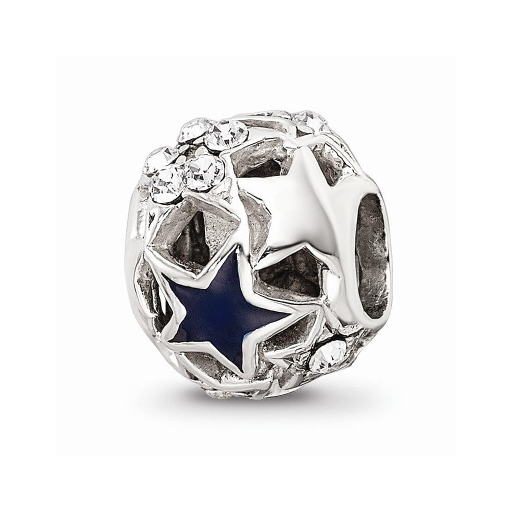 Sterling Silver Reflections Enameled Stars Bead